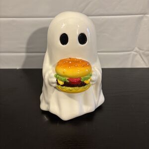Unbranded Ghost Figurine Halloween 8in White New Hamburger Spooky Ceramic Decor